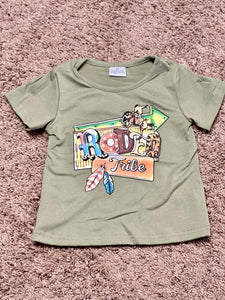 Olive Rodeo Tribe Girls Tee