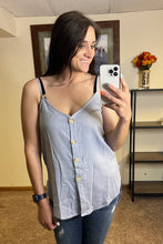 Load image into Gallery viewer, Sky Blue Button Up Cami Tank Top - Rusty Soul