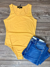 Load image into Gallery viewer, Lucy Mustard Tank Top Bodysuit