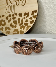 Load image into Gallery viewer, Tipi White Turquoise &amp; Copper Concho Streach Bracelet - Rusty Soul