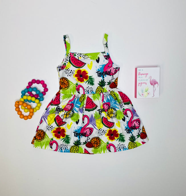 Tammy Flamingo & Fruit Summer Dress - Rusty Soul