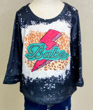 Load image into Gallery viewer, Everleigh Black Babe Cheetah &amp; Bolt Long Sleeve Shirt - Rusty Soul
