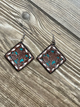 Load image into Gallery viewer, Floral Leather Stitched Earrings