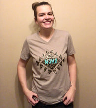 Load image into Gallery viewer, Heather Cheetah &amp; Turquoise Mama Tee