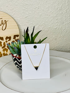 Black Howlite Triangle Gold Choker Necklace