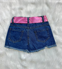Load image into Gallery viewer, Jayla Aztec &amp; Mint Sequin Patch Denim Shorts