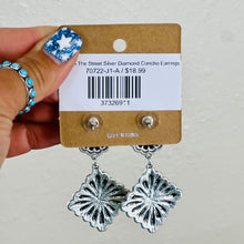 Load image into Gallery viewer, Dancing In The Street Silver Diamond Concho Earrings