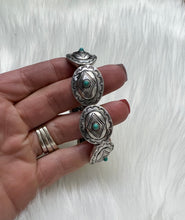 Load image into Gallery viewer, Tipi Turquoise &amp; Silver Concho Streach Bracelet - Rusty Soul