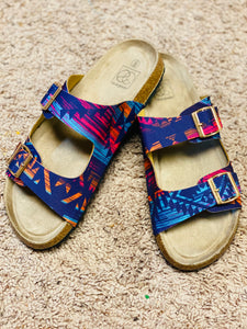 Mila Purple Aztec Double Strap Adjustable Sandals - Rusty Soul