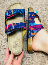 Load image into Gallery viewer, Mila Purple Aztec Double Strap Adjustable Sandals - Rusty Soul