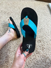 Load image into Gallery viewer, Joanna Turquoise Thong Sandal