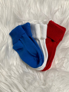 Red White & Blue Baby Socks