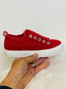 Audrey Red Slip On Sneakers - Rusty Soul