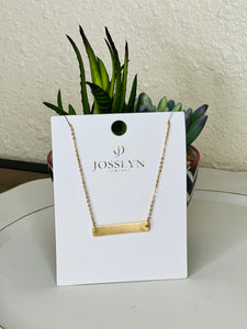 Gold Solid Bar Necklace
