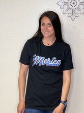 Load image into Gallery viewer, Merica’ Black 4th of July Tee