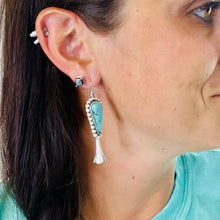 Load image into Gallery viewer, Walkin On Sunshine Silver &amp; Turquoise Earrings
